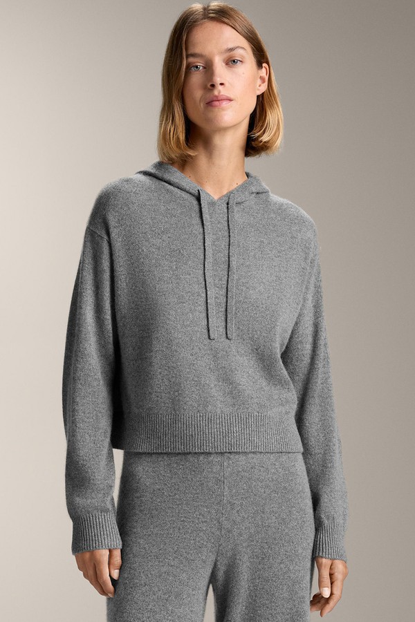 100% Cashmere Knit Hoodie Sweatshirt from Oysho