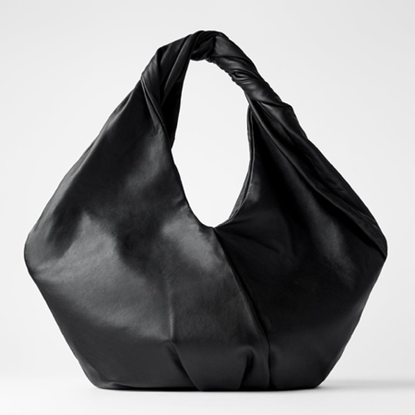 Leather Oval Tote Bag from Zara