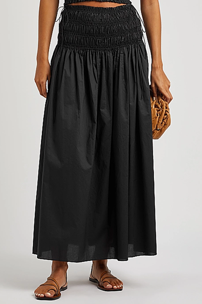 Smocked Cotton Maxi Skirt from Matteau