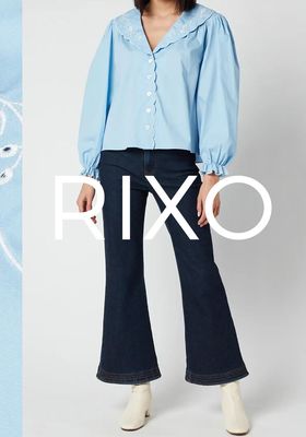 Darcy Embroidered Collar Cotton Blue from RIXO