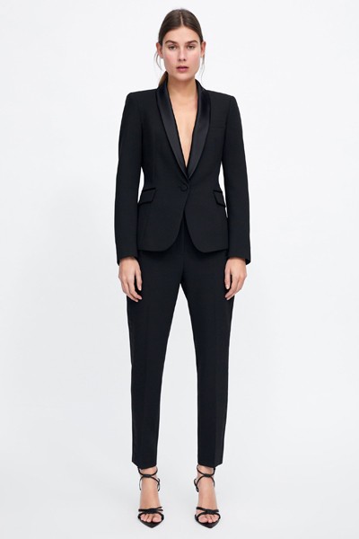 Contrast Shawl Collar Blazer from Zara