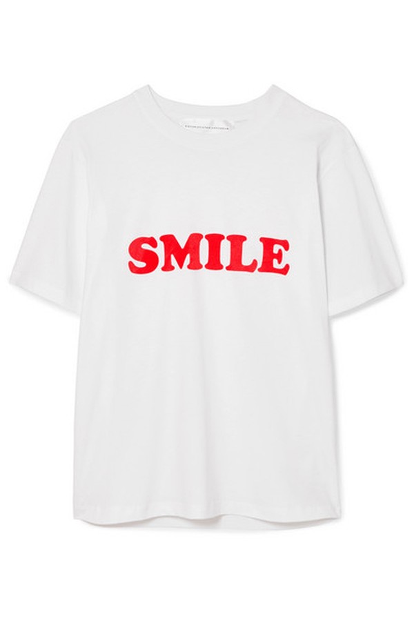 Flocked Cotton-Jersey T-Shirt from Victoria Beckham
