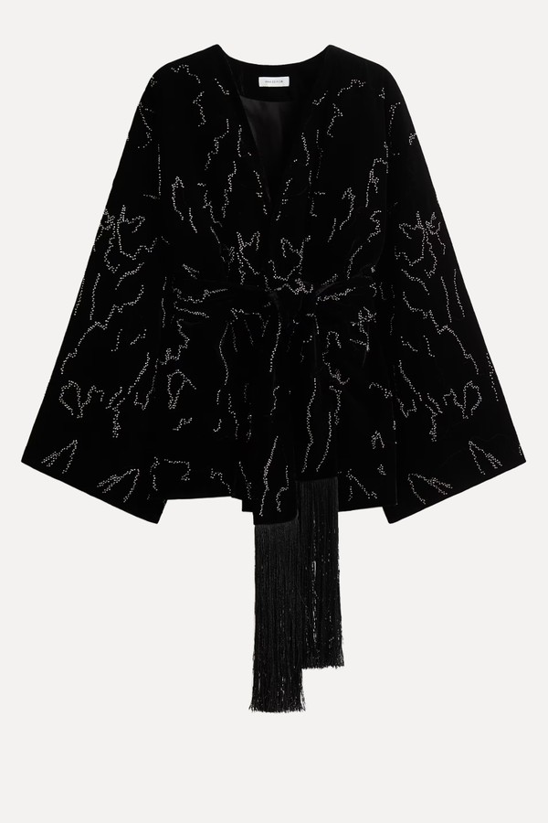 Tie-Belt Throw-On Blazer