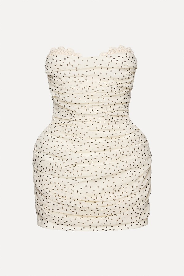 Polka-Dots Ruched Silk-Blend Minidress from Magda Butrym