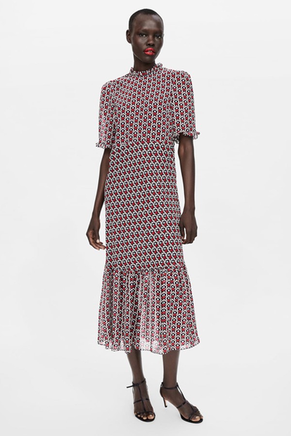 Heart Print Midi Dress from Zara