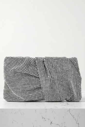 Bonny Gathered Crystal-Embellished Mesh Clutch from Jimmy Choo