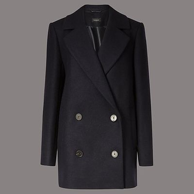  Wool Rich Double Breasted Peacoat