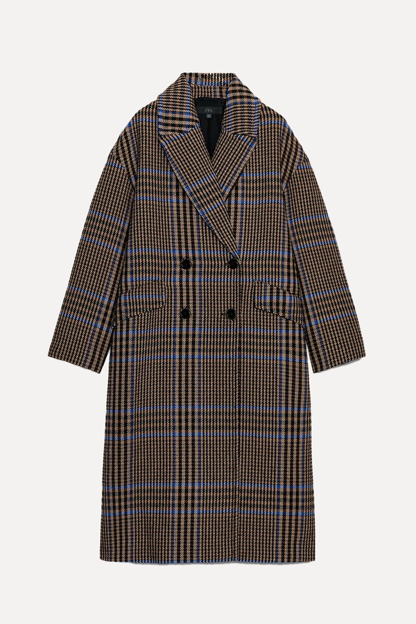 Oversized Check Coat