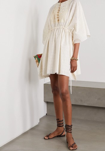  Lace-Trimmed Cotton-Blend Jacquard Kaftan from Gucci