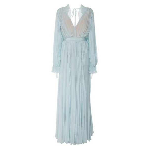 Pleated Chiffon Maxi Dress from Self Portrait
