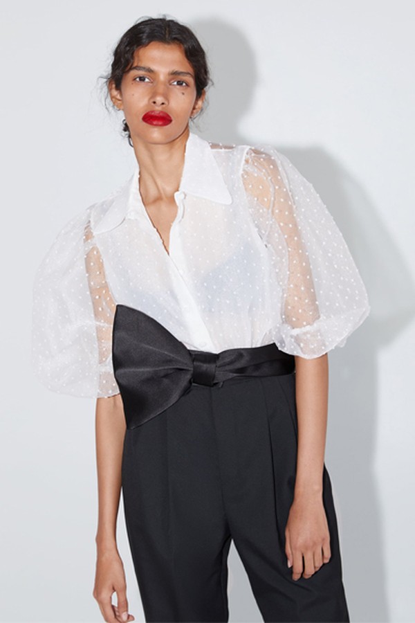 Organza Puff Sleeve Blouse from Zara