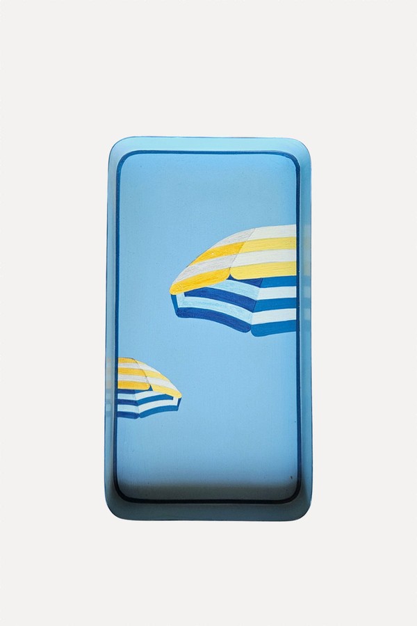 Seaside Hand-Painted Iron Tray from Les Ottomans