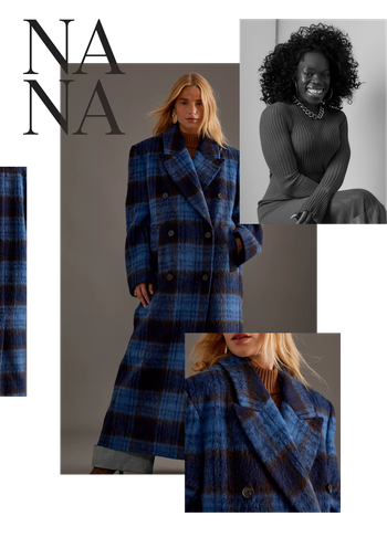 Double-Breasted Wool Check Maxi Coat from Anthropologie