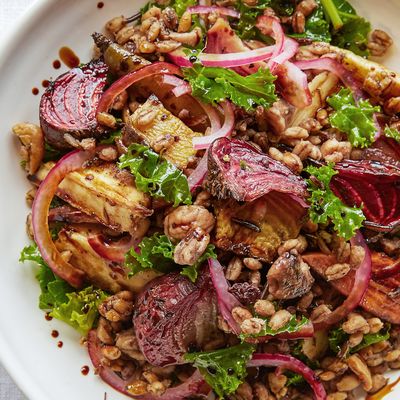 Roasted Vegetable Salad With Spiced Grains & Chestnuts