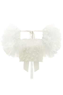 Tulle-sleeve Bow-appliqué Cropped Top from Rodarte