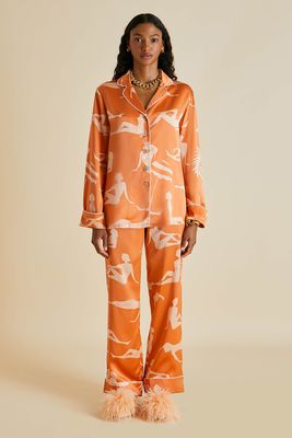 Lila Chiro Silk Satin Pyjama Set from Olivia Von Halle