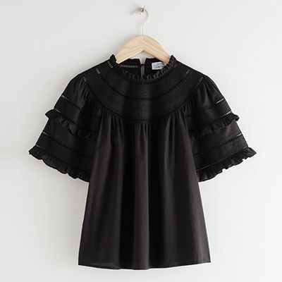 Ruffled A-Line Embroidery Blouse from & Other Stories