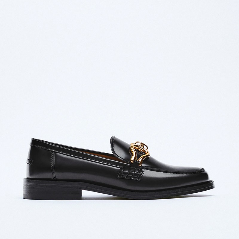 Leather Loafers With Decorative Detail  from Zara