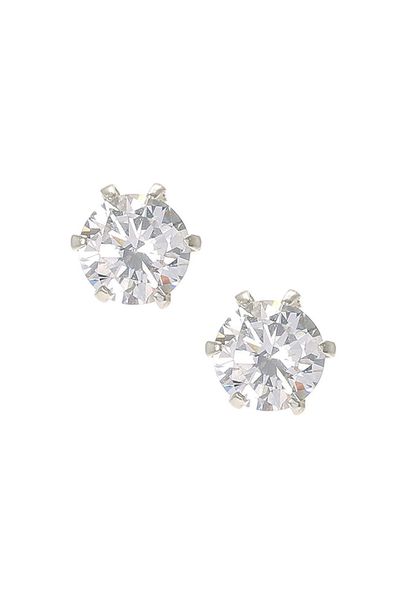 Sterling Silver Cubic Zirconia Round Stud Earrings from Claire's