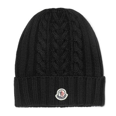 Cable-Knit Wool Beanie from Moncler