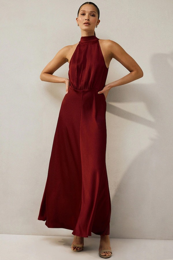 Textured Satin Midi Dress from Next