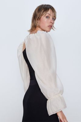 Contrast Sleeve Top from Zara