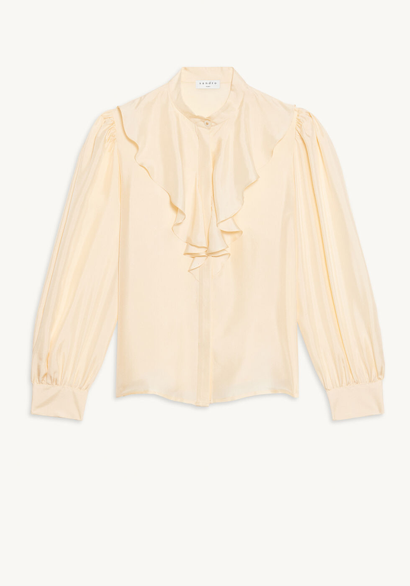 Silk Shirt With Jabot Collar from Sandro