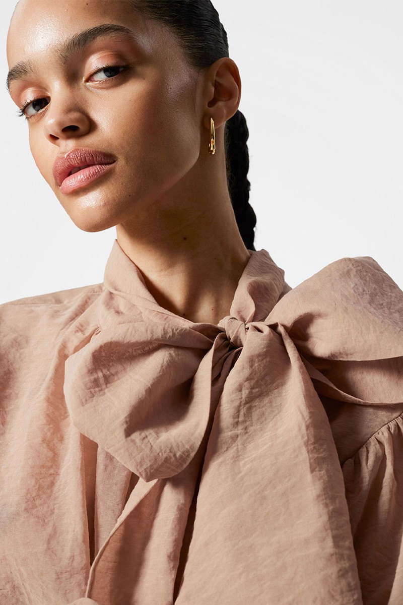 Puff-Sleeve Bow-Detail Blouse from & Other Stories