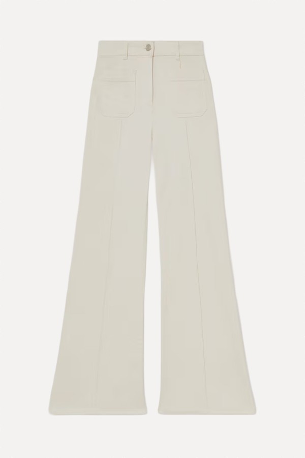 Sakura Patch-Pocket Flared Jeans