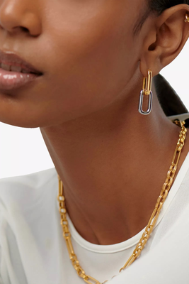 Chain-Link 18ct Recycled-Gold Plated Brass Hoop Earrings from Missoma