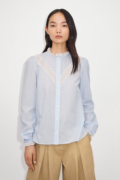 Chambray V-Broderie Blouse from Me + Em 