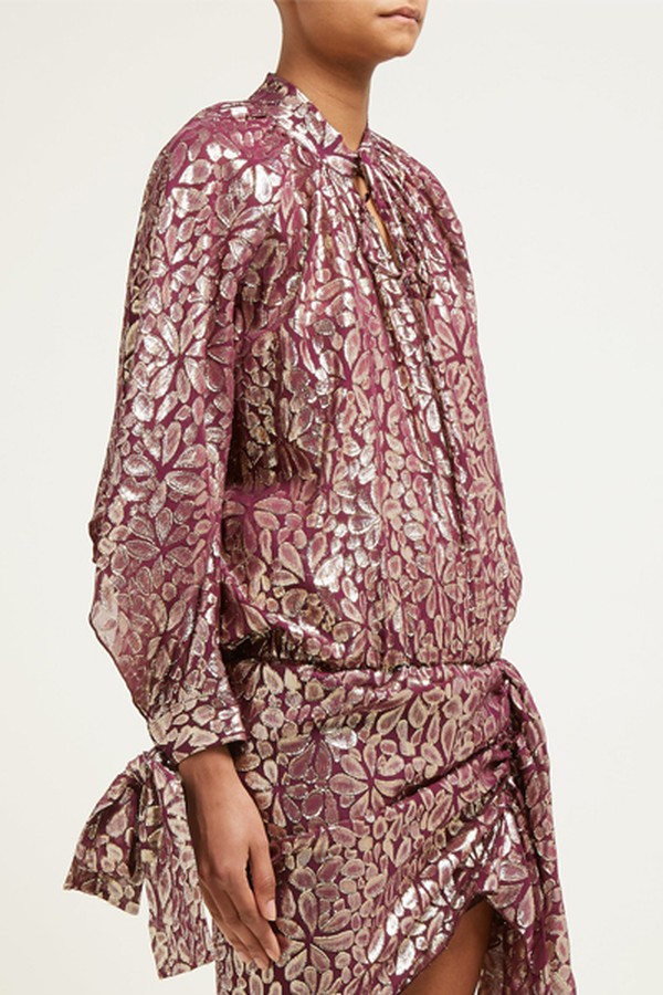 Disco Paisley-Jacquard Silk-Blend Blouse from Romance Was Born