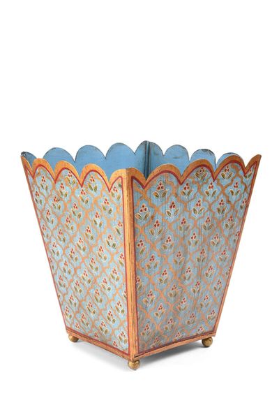 Painted Toleware Planter/Waste Paper Bin from Indigo