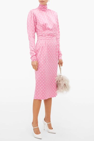 Polka-Dot Silk Midi Dress from Alessandra Rich