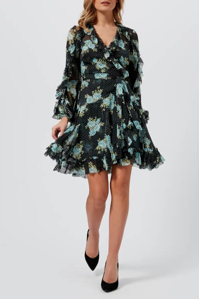 Breeze Ruffle Wrap Dress In Navy Poppy Floral from Zimmermann