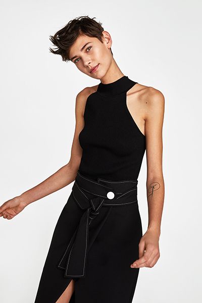 Wrap Skirt With Contrasting Stitching Detail from Zara