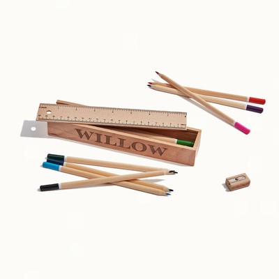 Wooden Pencil Box Set