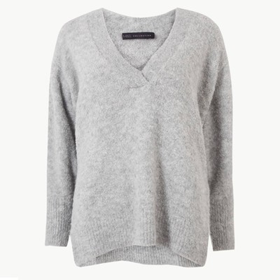 Textured V-Neck Jumper