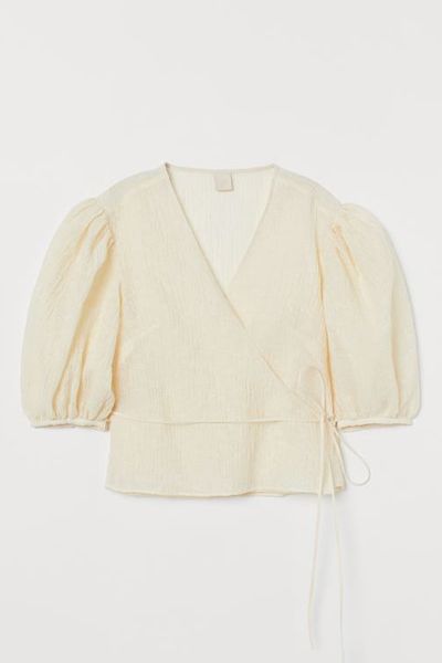 Crinkled Wrapover Blouse from H&M