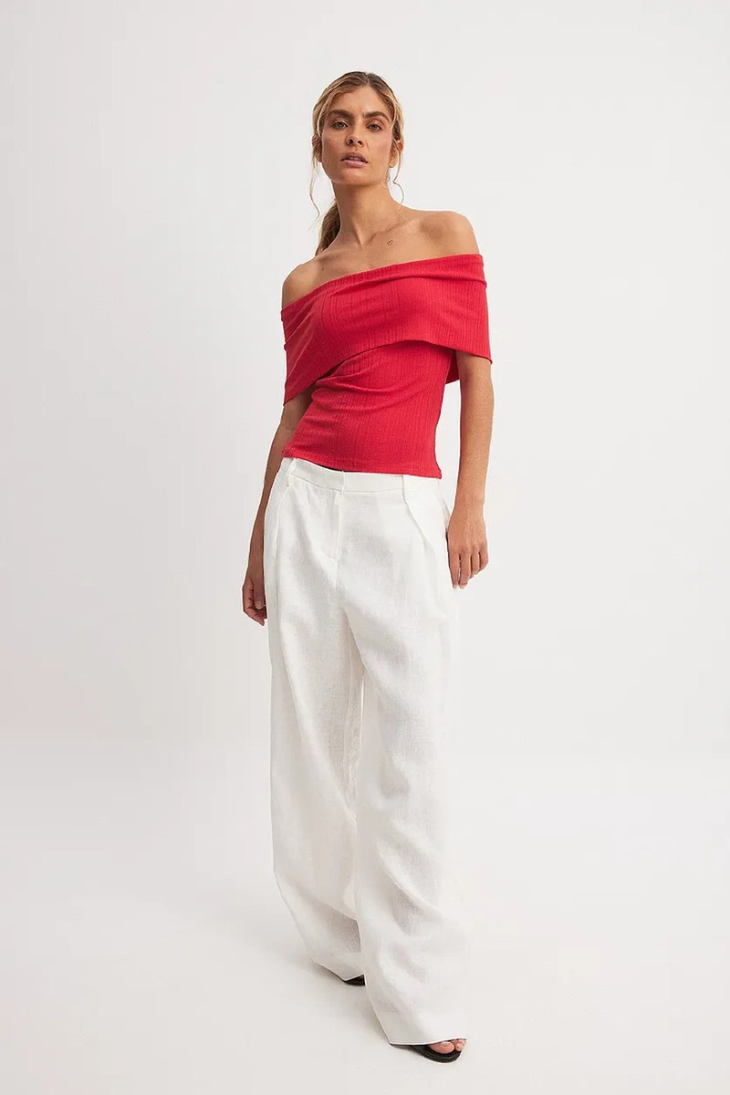 Off Shoulder Rib Top