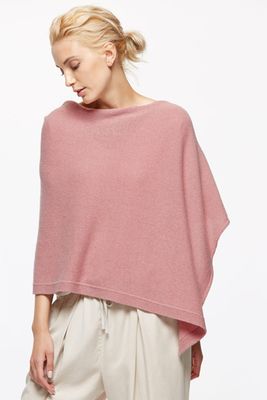 Knitted Ribbed Border Poncho from Jigsaw