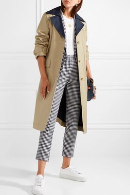 Two-Tone Cotton-Canvas Trench Coat from Tory Burch