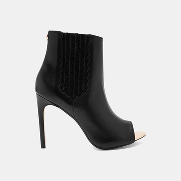 Larizen Peep Toe Heeled Boots