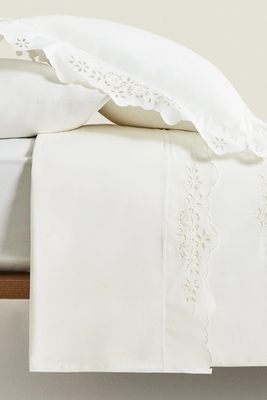 Embroidered Duvet Cover from Zara