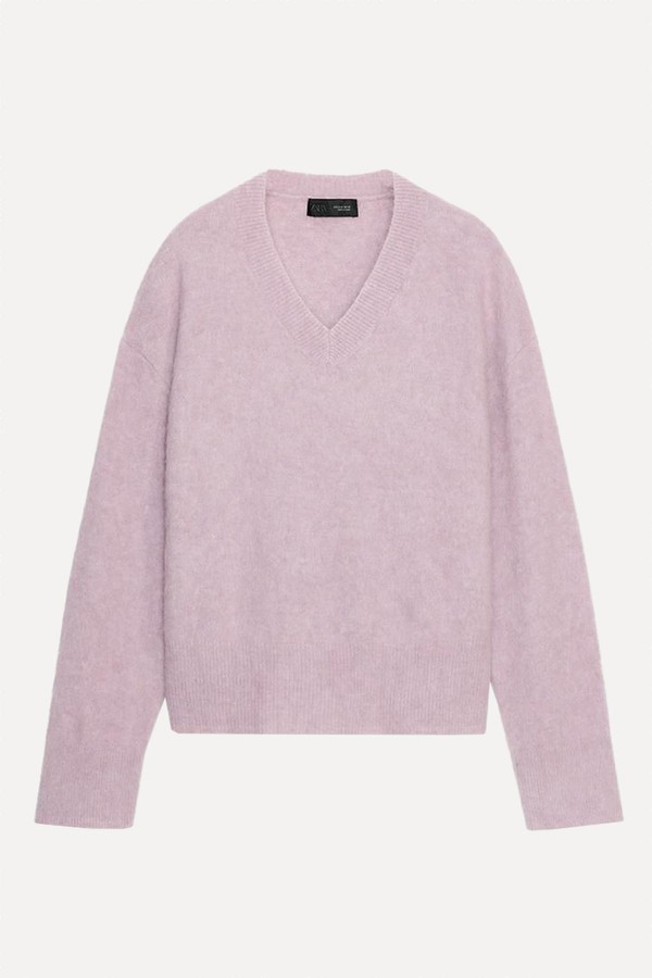 Brushed Effect Knit Sweater