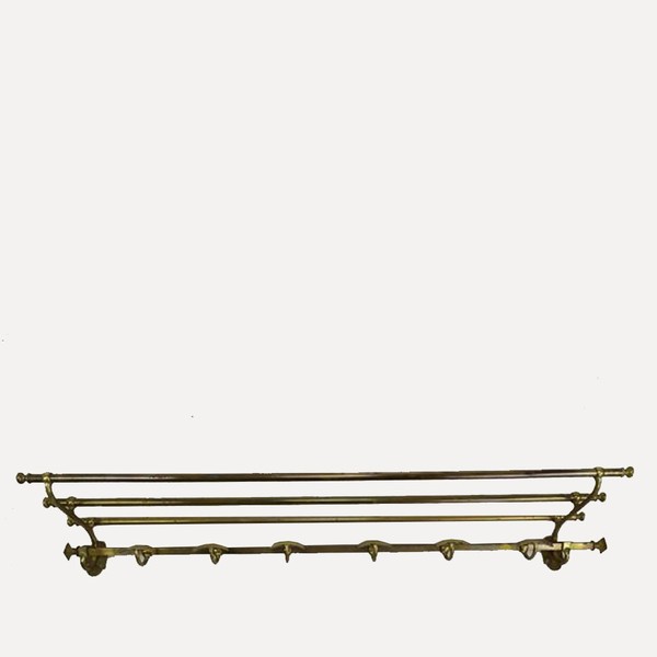 Antique Golden Brass Coat Holder from Pamono