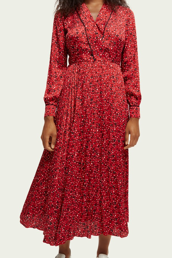 Long-Sleeved Pleated Midi Dress from Scotch & Soda