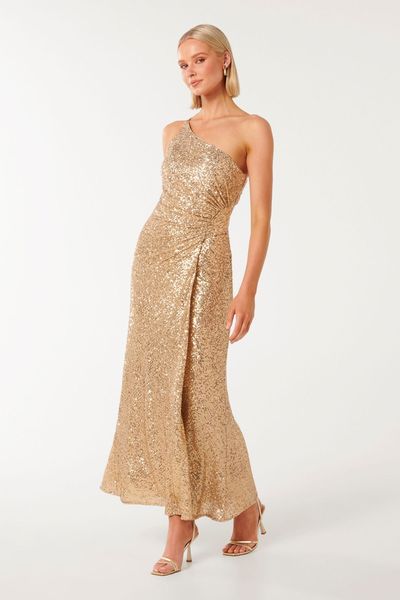 Carolyn Sequin Asymmetric Gown