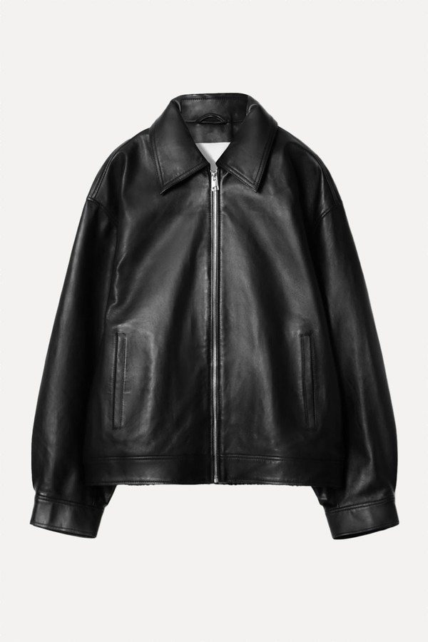 Oversized Collared Leather Jacket from COS
