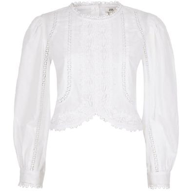 White Lace Crop Top from River Island